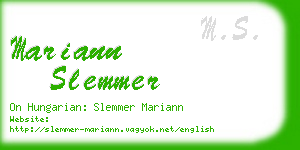 mariann slemmer business card